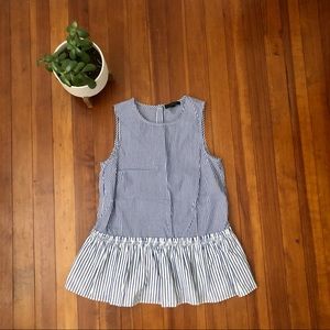 NWOT J. Crew Striped Peplum Shirt (XXSP)